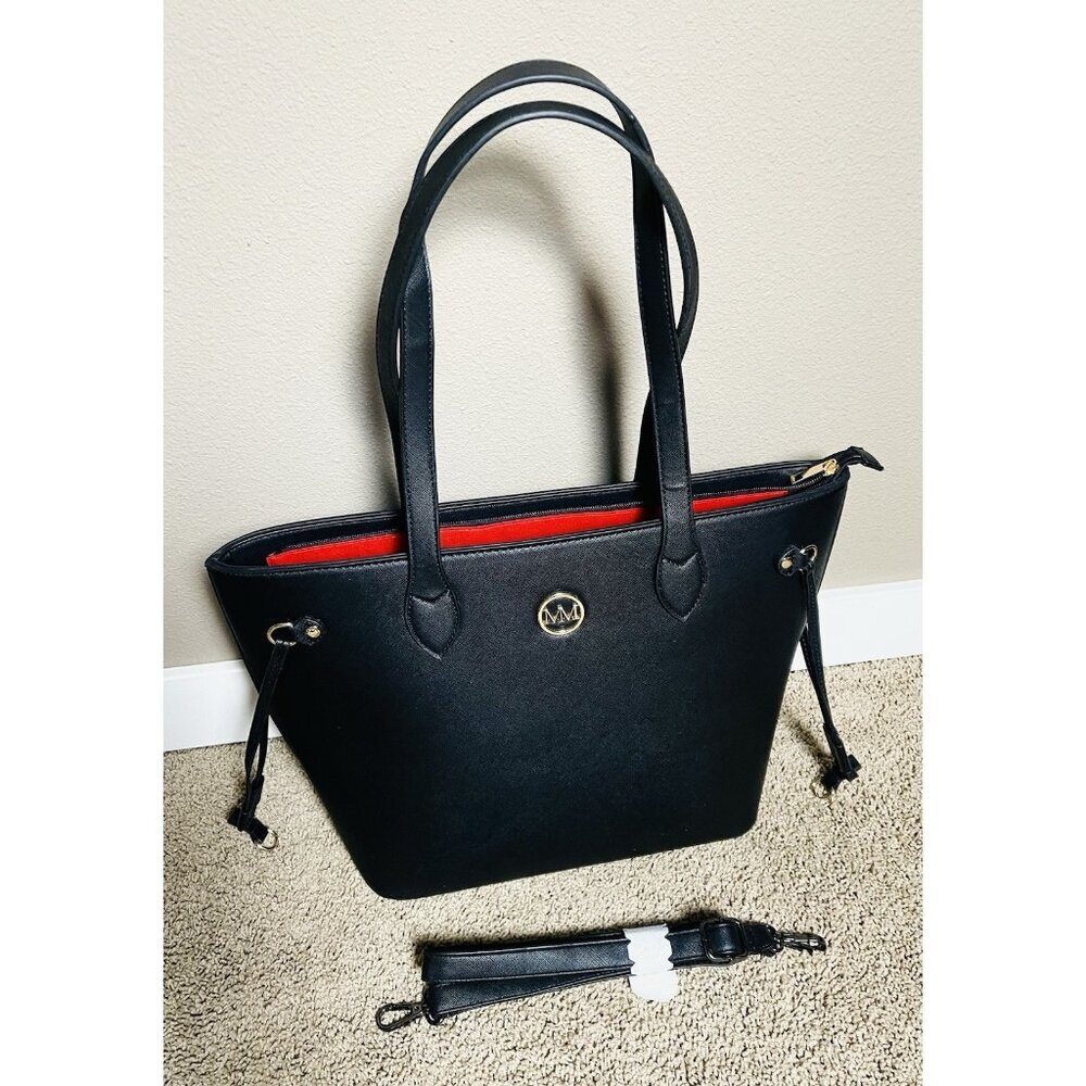 NWOT Marilyn Monroe Tote Bag Large Purse Black Adjustable Shoulder Strap PVC
